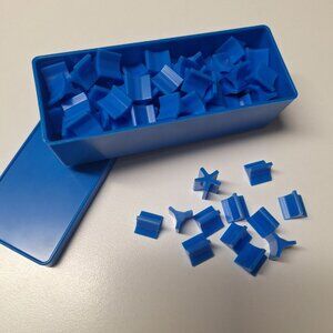 Blue Castle Risk 1990 Board Game Replacement Pieces Tokens Plastic Case Box
